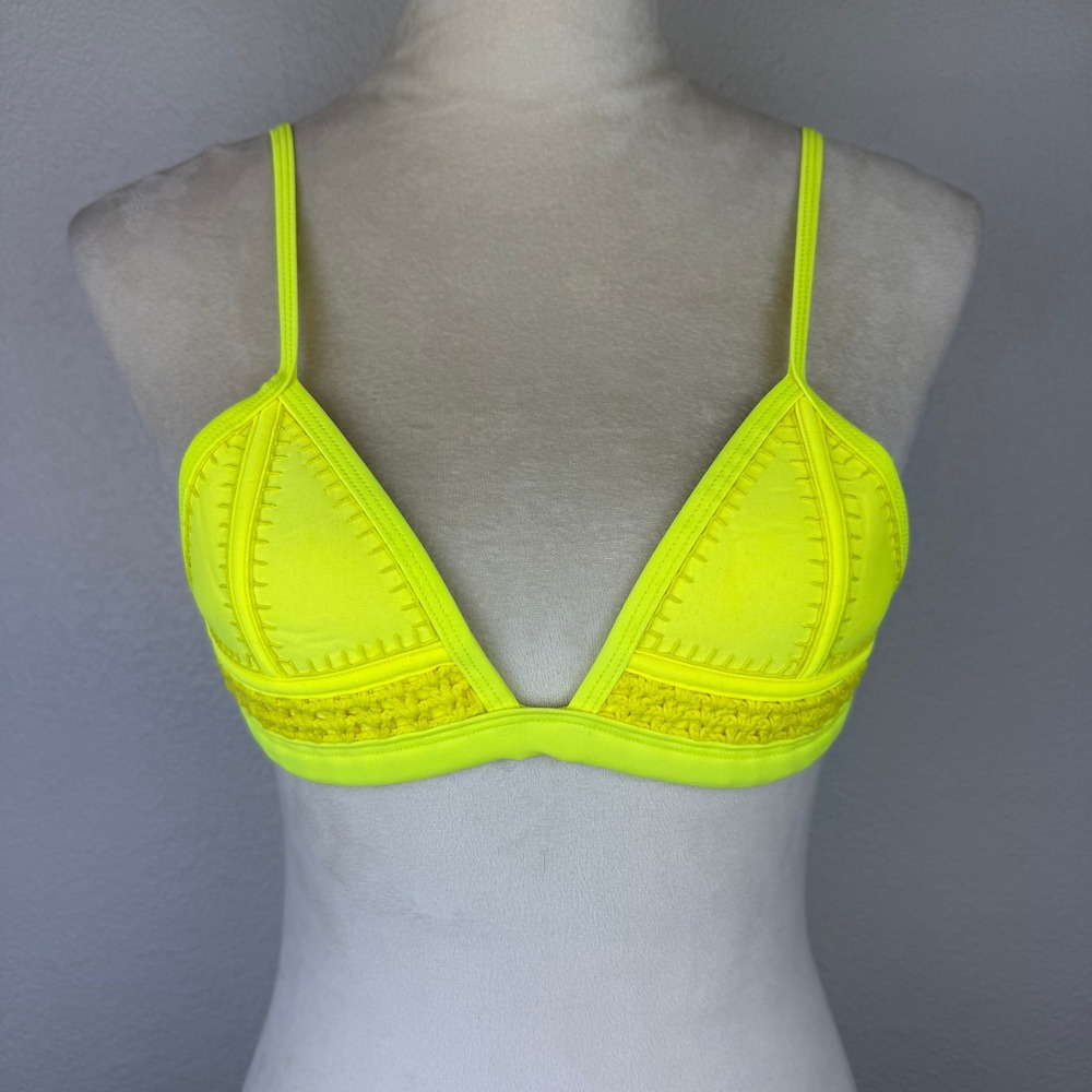 triangl swimwear Neon Yellow Triangle Bikini Top